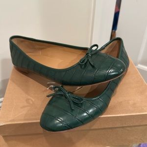 J Crew green ballet flats, size 8.5